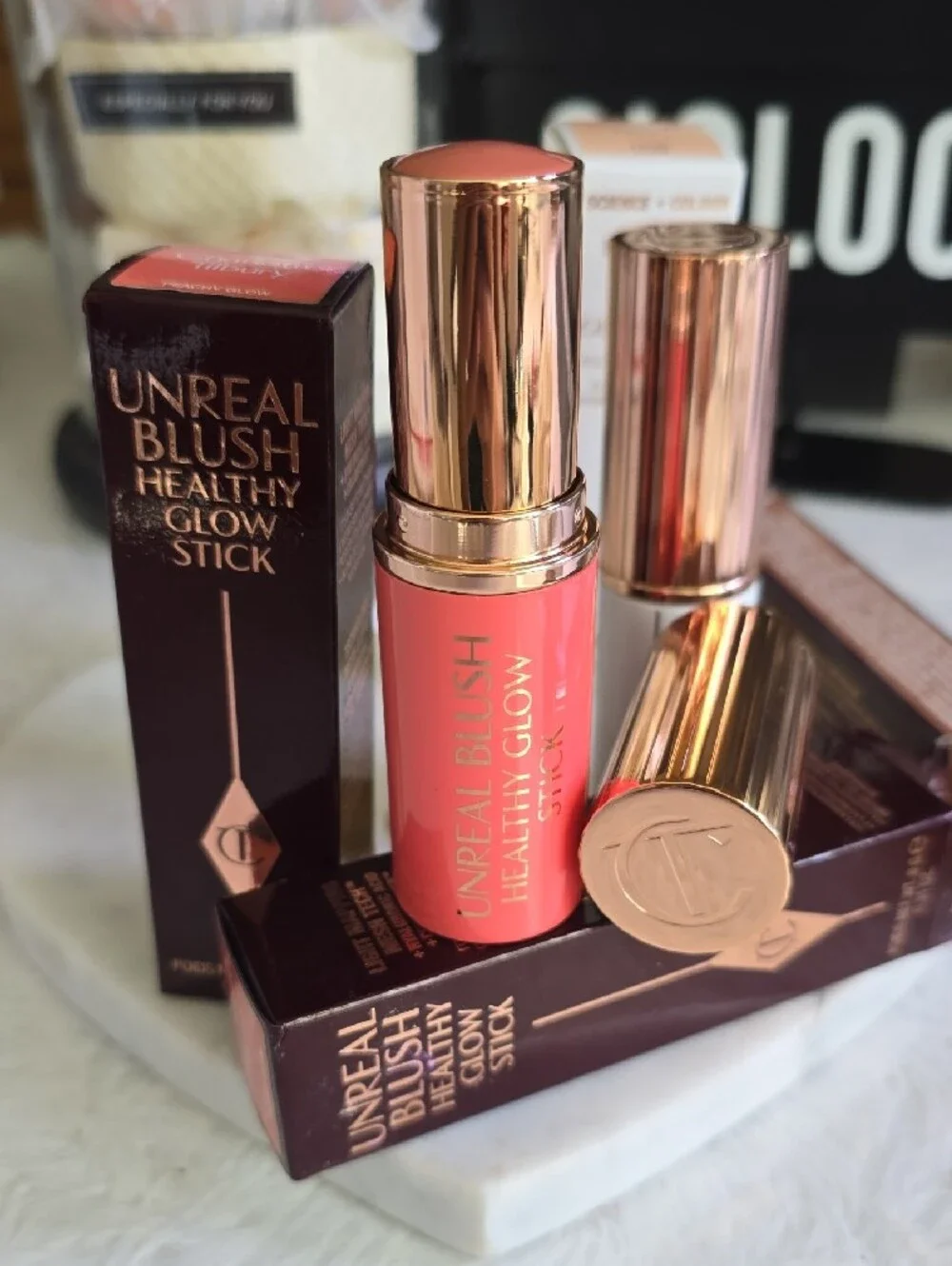 Charlotte Tilbury Unreal Blush Healthy Glow Stick — Peachy Peach Glow